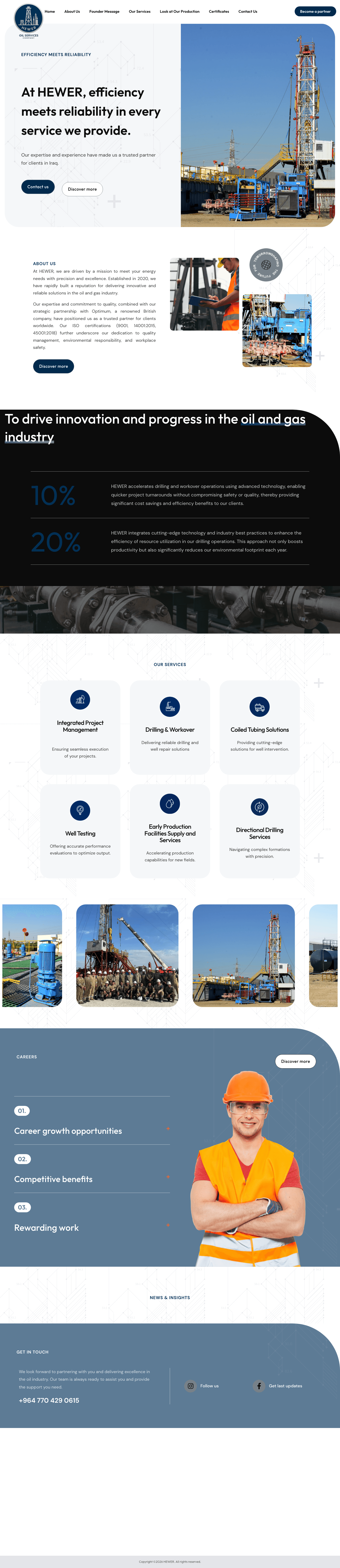 HEWER Oil Services — full page screenshot